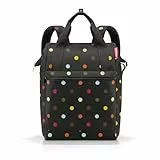reisenthel allrounder R Large Groß Rucksack und Tragetasche in einem Mit Stecklasche für Reisetrolleys, Couleur:dots
