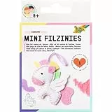 folia 52910 - Mini Filzinies Anhänger Einhorn, 15 teiliges Filz Nähset zur Herstellung eines selbstgenähten Anhängers, für Kinder ab 8 Jahren, bunt