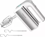SOKANY 800W Handrührgerät Edelstahlkneter Handmixer, 5 Geschwindigkeiten mit Exit-Taste, Handrührer mit 2 Knethaken & 2 Rührbesen (CX-6651W)