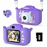 ASTGMI Digitalkamera für Kinder, 2,0 Zoll, Mini-Kamera, wiederaufladbar, für Kinder, Spielzeug, Mädchen, Jungen, 3 bis 10 Jahre, HD-Video 1080p, 32 G SD-Karte