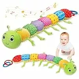 Accevo Baby Musical Multi-Sensor-Raupe, Plüschtier Aktivität Stofftiere mit Crinkle, Rasseln und Texturen, Tummy Time Spielzeug für Neugeborene 0-3-6-12 Monate Jungen Mädchen, grün
