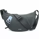 BITUOR Umhängetasche Damen & Herren Halbmond Style Halbrunde Schultertasche Anti-Diebstahl Handtasche Wasserabweisend für Reisen Arbeit Freizeit