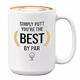 Bubble Hugs Golf-Liebhaber-Kaffeetasse, 425 ml, Weiß – Best by Par – Golfer, Sportler, Spielerwagen, Golfschläger, Golf, Sport, Vater, Opa, Großvater, Ehepartner