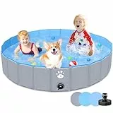 Gindoly Hundepool,Faltbare Hundepools für Kleine, Mittlere&Große,Swimmingpool Planschbecken Hundebadewanne Faltbarer für Hunde und Katzen,Abriebfest&Rutschfest-120 * 30cm