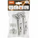 Blum CLIP top BLUMOTION 155° Weitwinkelscharnier I Topfscharnier 35mm I Softclose klappbar I Eckanschlag 0-Einsprung für ausziehbare Schubladen I 35 mm Topf vernickelt I Schrankbeschlag Set