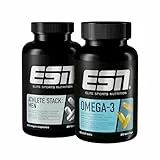 ESN Vitalstoff Basicbundle, 2er Bundle aus Athlete Stack Men & Omega 3, alle essentiellen Vitamine, Mineralstoffe und hochdosiertes Fischöl - made in Germany