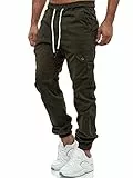 Tazzio Herren Cargohose 16610 – Cargo Jogger Chino Hose Regular Fit mit Stretch Baumwollmischung – Freizeit Jeanshose, Beige, L