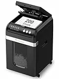 Bonsaii Aktenvernichter mit automatischem 200-Blatt-Einzug, 60 Min Dauerbetrieb, DIN P-4 Mikroschnitt, 31L herausziehbarer Behälter, leise (58 dB) & energiesparend – ideal fürs Büro, C283