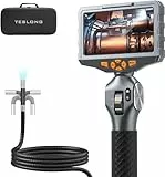 Teslong Endoskopkamera mit Licht, 6.5mm Drehbar Endoskopkamera, Endoskop 5.0 Zoll LCD-Bildschirm, Endoskopkamera beweglicher Kopf, Inspektionskamera Rohrkamera mit LED-Leuchten (1.55 Meter)