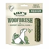Lily's Kitchen Woofbrush Natürliche Leckerlis für ausgewachsene Hunde Zahnpflege-Kausnack - Mittlerer Hund (1 Packung mit 7 Kausnacks - 28g)