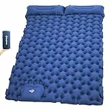 KingCamp Isomatte Selbstaufblasend, Camping Isomatte 2 Personen mit Kopfkissen, Camping Matratze 9 cm dick, aufblasbare Isomatte mit Fußpumpen, perfekt für Paare oder Familien