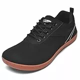 ASHION Unisex Barfußschuhe Damen Herren Barfussschuhe Breite Schuhe Walkingschuhe Traillaufschuhe Straßenlaufschuhe,A Schwarz Braun 37 EU