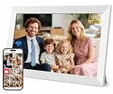 10.1 Zoll Digitaler Bilderrahmen WLAN Digitaler Fotorahmen HD 1280*800 IPS Touchscreen Elektronischer Fotorahmen mit 32GB Speicher, Auto Drehung, Einfache Weitergabe von Fotos Videos über Frameo App