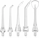 COSLUS Ersatzköpfe nur für munddusche kabellos modellnummer WFP14 und C20 (F5020E), ersatzköpfe für elektrischer zahnreiniger, munddusche kabellos refill jet heads 5 teiliges set