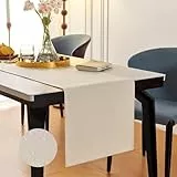 MAIBAOTA Wasserdichter Tischläufer, Bauernhaus, rustikal, saisonal, Tischläufer für Küche, Esstisch, Dekoration, Hochzeit, Weihnachten, Geburtstag, Party, Dekoration, 40 x 140 cm, Beige