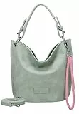 Fritzi aus Preussen Fritzi31N Vintage Lime Hobo Kunstleder Damen Umhängetasche Handtasche Festival City vegan abnehmbarer Anhänger Vintage-Waschung 28 x 26 x 13 cm, Grün