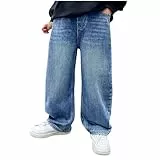 XINYUNZU Baggy Jeans Jungen Jeanshose mit Gummizug Freizeithose Mode Hose Pants Boy Jeanshosen für Kinder und Teenager Herbst Hellblau 14 Jahre