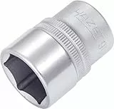 HAZET Steckschlüsseleinsatz 900-21 I 12,5 mm Vierkantantrieb, 21 mm Schlüsselweite, mit Rändelung I Steck-Nuss mit verchromter und polierter Oberfläche für Handbetätigung