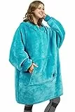 Kato Tirrinia Übergroße Hoodie-Decke, warme Geschenke für Frauen, gemütliches Sherpa-Sweatshirt, weiche tragbare Fleecedecke, riesiger Hoody-Pullover mit Vordertasche, Erwachsene, Herren, Freunde,