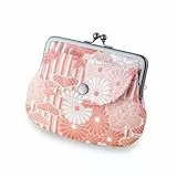 [NOREN] Japanisches Design Geldbörse mit Bügelverschluss (Fukureori RetroFlower - Rosa)