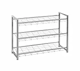 HAKU Schuhregal Metall alufarben Schuhablage mit 3 Ablagen Shoe Rack - Maße: B 80 x H 60 x T 30 cm, Style: Modern