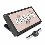 HUION Kamvas 13 Gen 3 Grafiktablett mit Display, 13,3-Zoll-Zeichenmonitor aus Canvas-Glas, 99% sRGB-Abdeckung, neues PenTech 4.0, 16384 Stiftdruck, Zwei Drehregler, Verstellbarer Ständer, Schwarz