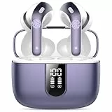 Bluetooth Kopfhörer, In Ear Kopfhörer Kabellos Bluetooth 5.3 mit 50H Tiefer Bass, 2024 Neue Kabellose Kopfhörer Noise Cancelling Earbuds mit 4 ENC Mic, IPX7 Wasserdicht Ohrhörer, USB-C,Phantom Violett