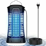 Loowoko Mückenlampe, Elektrischer Insektenvernichter Elektrisch, 4200V 15W Mückenkiller Mit LED-Licht, IPX4 Mückenvernichter,Insektenlampe, 3M Kabel, Elektrische Fliegenfalle
