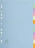 Exacompta 1612E Pastell-Register Forever für DIN A4 aus Recyclingkarton 12-teilig volle Höhe 22 x 29,7 cm vollfarbig 2 x 6 Farben Blauer Engel Pastellcolor Aquarel Trennblätter Trennstreifen