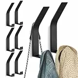 Kssvzz 8 Stück Schwarz kleiderhaken Wand zum Bohren-Schrauben unsichtbar, Moderne Garderobenhaken Garderobenleiste Wand für Jacken, Mäntel, Cap, Schals, Handtuch, Handtaschen und Mehr