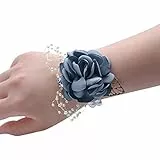 Egurs Brautjungfer Braut Braut Hochzeit Handgelenk Corsage Party Girl Handgelenk Blume Corsage Perlenarmband