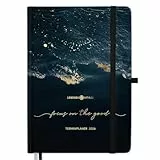 Lebenskompass® Kalender 2026 Buchkalender A5 'WAVE' - Schöner Wochenplaner 2026 & Terminkalender 2026 - stabiles Hardcover mit edler Folienprägung
