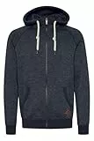 Solid SDVitu Herren Sweatjacke Kapuzenjacke Zip-Hoodie mit Kapuze Kordelzug Kängurutasche Reißverschluss Baumwollmischung Regular fit, Größe:L, Farbe:Insignia Blue Melange (8991)