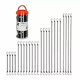 Relaxdays Spanngummi mit Haken, 24er Set, Fahrrad Gummispanner Gepäckträger, 5 Größen, Universal Gepäckspanner, schwarz