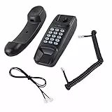 CCYLEZ Festes Schnurgebundenes Telefon, Festnetztelefon für Wandmontage, Nebenstellentelefon Ohne Anrufer-ID für Zuhause, Hotel, Familie (Schwarz)