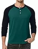 Meilicloth Pullover Herren Winter Langarmshirt Baumwolle Henley Shirt Langarm Basic Pulli Herren T-Shirt Longsleeve Lässige Oberteile Sweatshirt Leichter Strickpullover Männer A Grün XL