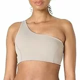 Amazon Essentials Damen Active FormFlex Buttery Soft Sport-BH mit One-Shoulder-Träger und Riemchenrücken, für leichten Halt, Taupe, M