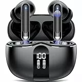 Tukio Bluetooth Kopfhörer, Kopfhörer Kabellos Bluetooth 5.3 In Ear Kopfhörer mit 4 ENC Noise Cancelling Mic, 40 std Spielzeit, Mini IP7 Wasserdicht Ohrhörer LED Anzeige, HiFi Stereo Tiefbass, Schwarz