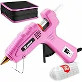 Heißklebepistole 60/100W: DEKO Klebepistole mit 25pcs Heißklebesticks 11 mm x 100 mm, für DIY, Kunst, Handwerk und schnelle Reparaturen in Haus & Büro, Rosa, Pink