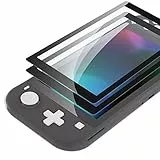 eXtremeRate 2Pcs Schutzfolie für nintendo Switch Lite,Panzerglas Folie Displayschutzfolie Zubehör für Switch Lite Konsole[Kratzfest,Anti-Fingerabdruck,Bruchsicher,Blasenfrei]-Schwarz