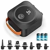 WARMTUYO SUP Pumpe Elektrisch Akku, 22 PSI Hochdruck Elektrische SUP Luftpumpe, Wiederaufladbar, Intelligente Inflation/Deflation, Auto-Off für Aufblasbare Paddle Boards, Boote, Kajak, Kitesurf, Zelt