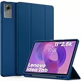 EasyAcc Hülle für Lenovo Idea Tab 11 Zoll Tablet 2025 mit Stifthalter TB-336ZU TB-336FU, Ultra Dünn mit Standfunktion Slim PU Leder Schutzhülle (Meerblau)
