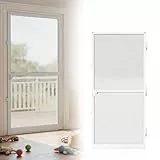 UISEBRT Fliegengitter Insektenschutz Tür mit Aluminium Rahmen Fiberglasgewebe Fliegengittertür Fliegenschutz Mückenschutz, 95 x 210 cm Weiß