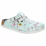 BIRKENSTOCK Damen Clogs Kay ESD Birko-Flor - Flowers Fields Mint - Schmal EU 42