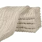 Yoofoss Mullwindeln Spucktücher 5er Set 65x65 cm Mulltücher 100% Baumwolle Stoffwindeln Saugstark Faltwindeln für Baby Kochfest Premium Qualität Aprikose