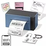 Phomemo 344 WiFi Etikettendrucker DHL Versandetiketten Drucker WLAN Desktop Label drucker für Barcode, Thermal Label Printer 4x6 Kompatibel mit Amazon, Etsy, Shopify, Royal Mail, FedEx, UPS, Lila