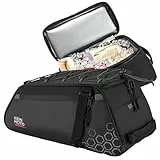 KEMIMOTO 2 IN 1 Fahrradtasche mit Kühlfunktion, 17L Kapazität - 11L Gepäckträgertasche mit Abnehmbarer 6L Isoliertasche, Mehrere Fächer, mit Tragegriff und Schultergurt, Fahrrad Taschen hinten