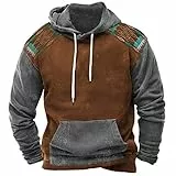 RUIRUILICO Oversize Kapuzenpullover Herren mit Saisondruck Langarm Casual für Herbst Winter Freizeit aus Baumwolle in erdigen Tönen und weicher Innenschicht