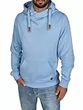 riverso Hoodie Herren Regular Fit RIVNiklas Kapuzenpullover Pullover Cross-Over-Kragen Blau 5XL, Größe:5XL, Farbe:Azurine Blue