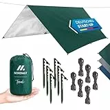 NORDMUT® Tarp 3x3/4m wasserdicht für optimalen Regen- und Sonnenschutz – Robuste Zeltplane kleines Packmaß mit Ösen – Tarp Ultraleicht für Camping & Wandern (Grün, 300 x 300 cm)
